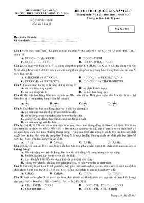 Đề thi THPT quốc gia năm 2017 - Mã đề 901